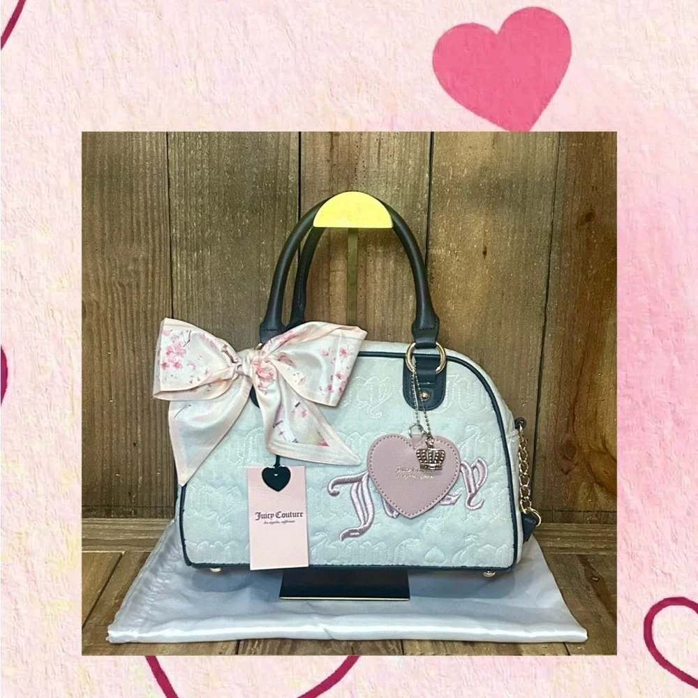 Juicy Couture White and Black Satchel